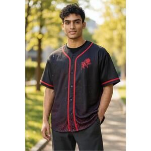 Vampa 2023 Graphic Baseball Jersey Large - Black & Red Style